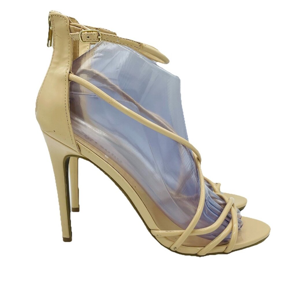 Zigi Soho Heels Womens Shoe Size 8 Beige Tan Blaker Strappy Stiletto High Zipper